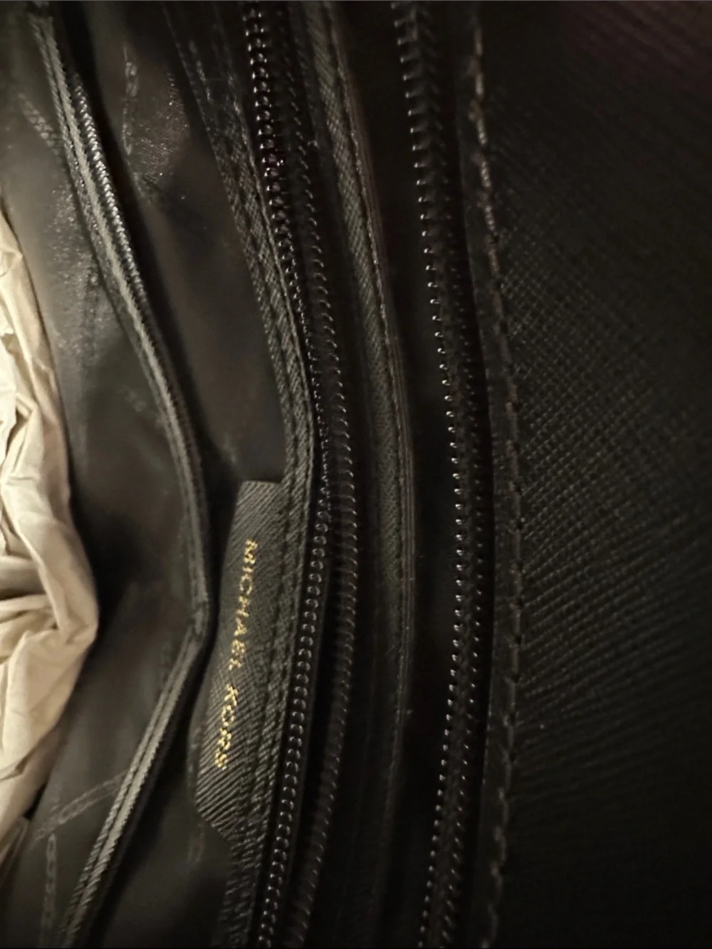 Michael Kors Black Saffiano Tote with Gold MK Accent